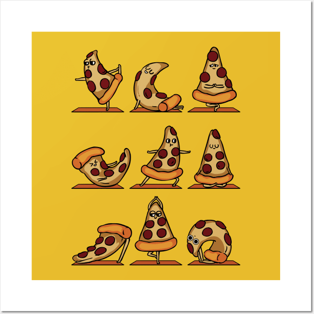 Pizza Yoga Wall Art by huebucket